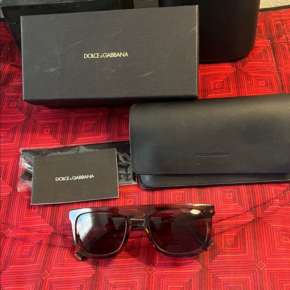 Dolce & Gabbana Tortoise Sunglasses with Black Case